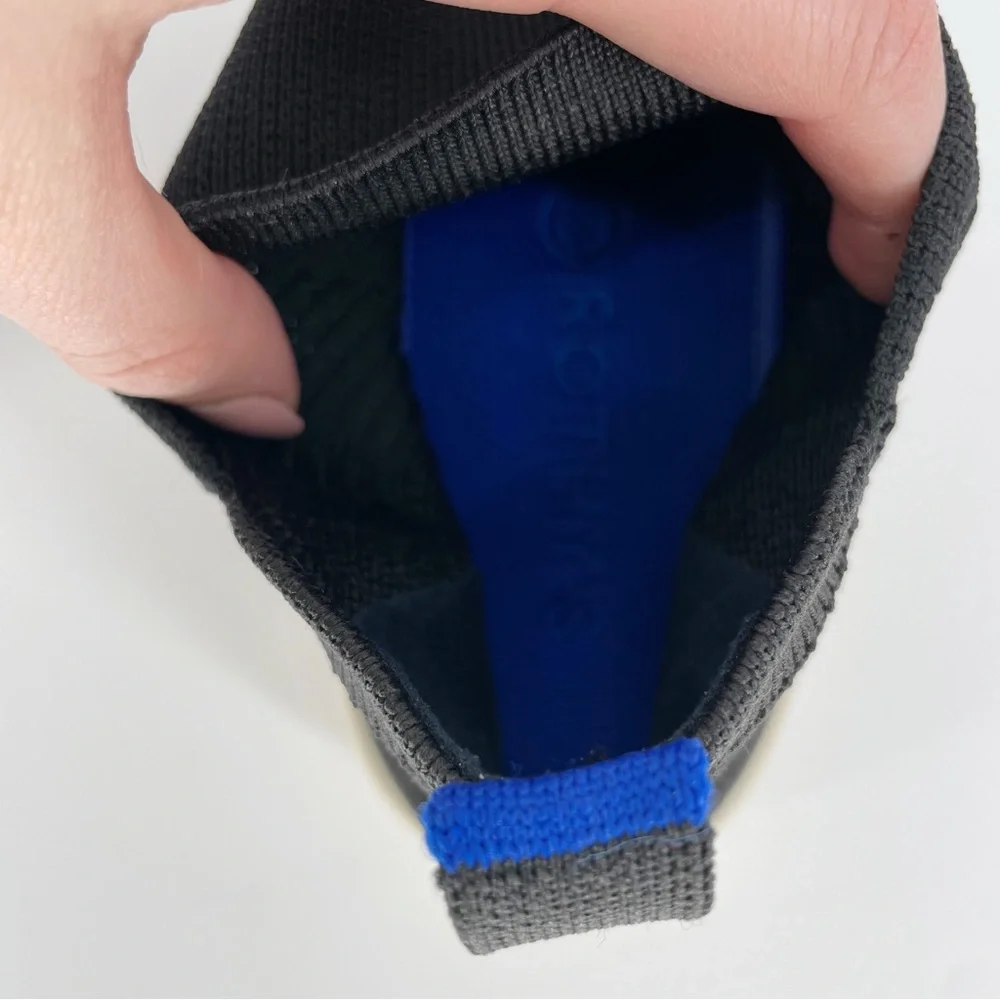 Rothy's The Chelsea Black Hi Top Sneaker Sporty Pull On Shoes Women’s Knit Boot - Picture 7 of 9